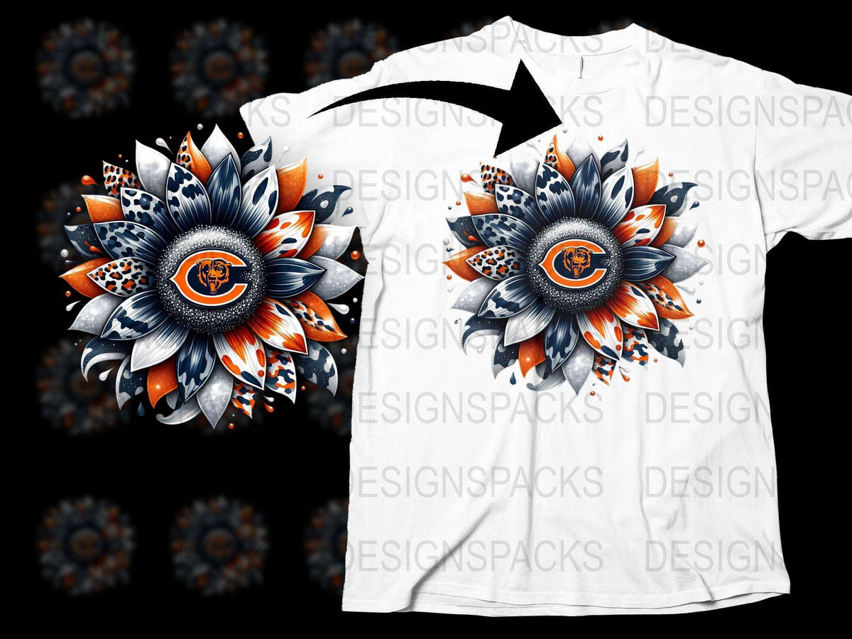 Unique Floral Mandala T-Shirt with Vibrant Orange and Blue Design, Unisex Graphic Tee