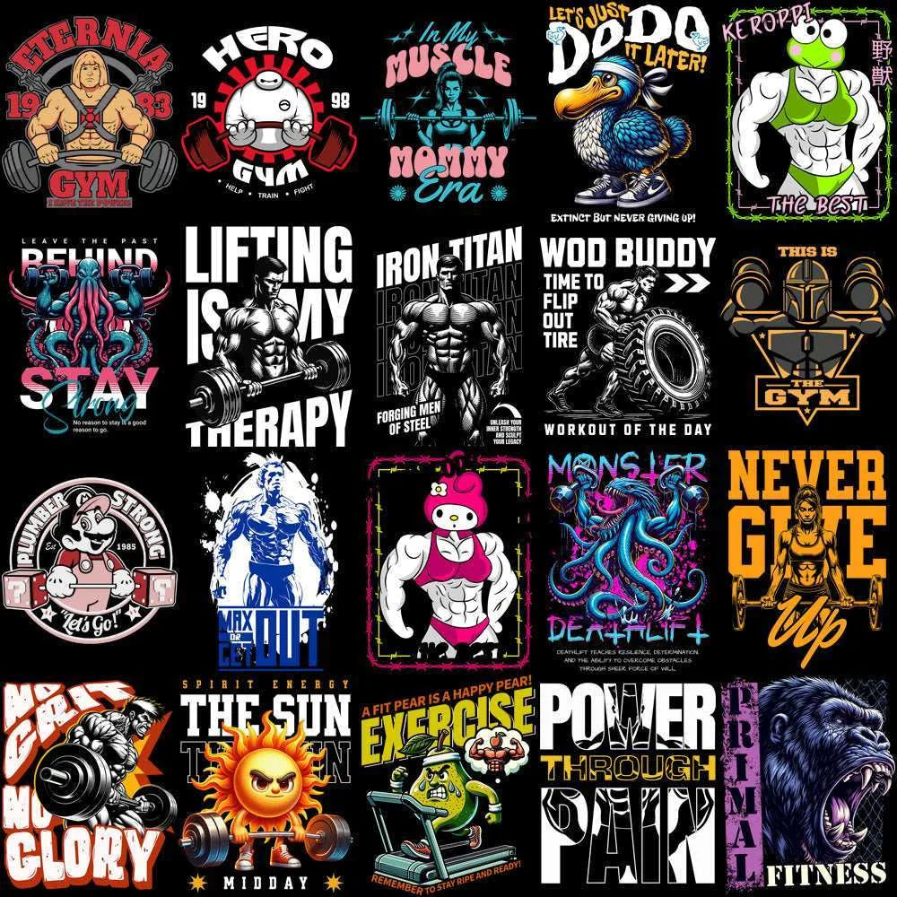 125 GYM Fitness Popculture & Streetwear Designs Bundle PNG