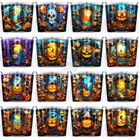 Load image into Gallery viewer, 125 Halloween 3D Paper Art Tumbler Wrap Bundle Jpg
