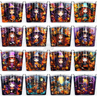 Load image into Gallery viewer, 125 Halloween 3D Paper Art Tumbler Wrap Bundle Jpg
