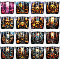 Load image into Gallery viewer, 125 Halloween 3D Paper Art Tumbler Wrap Bundle Jpg
