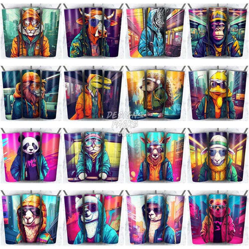 125 HIPSTER ANIMALS Tumbler Wrap Bundle JPG