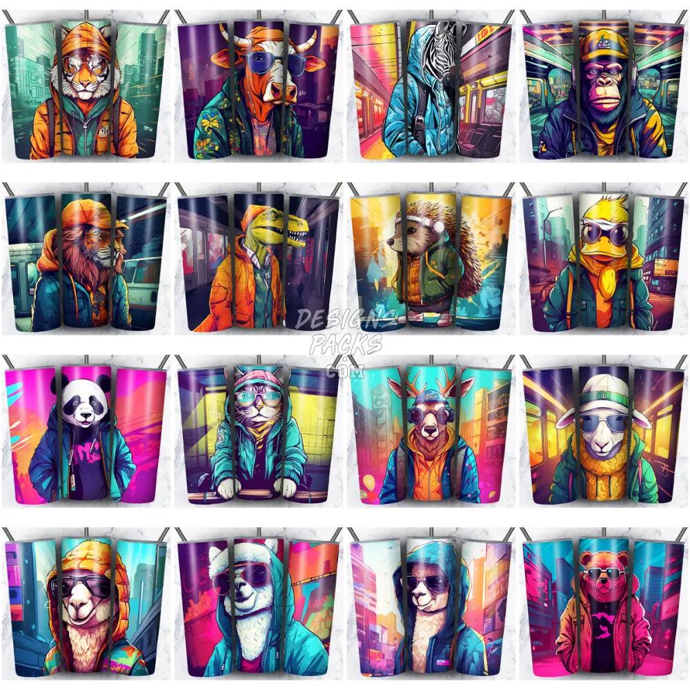 125 Hipster Animals Tumbler Wrap Bundle Jpg