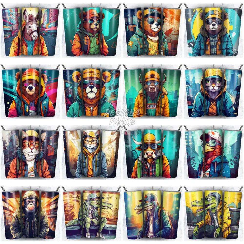 125 Hipster Animals Tumbler Wrap Bundle Jpg