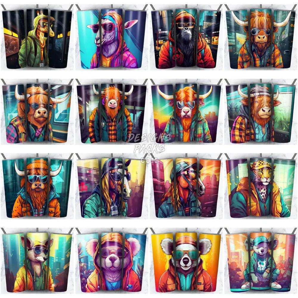 125 Hipster Animals Tumbler Wrap Bundle Jpg