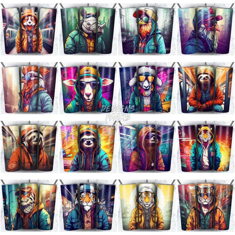 125 Hipster Animals Tumbler Wrap Bundle Jpg