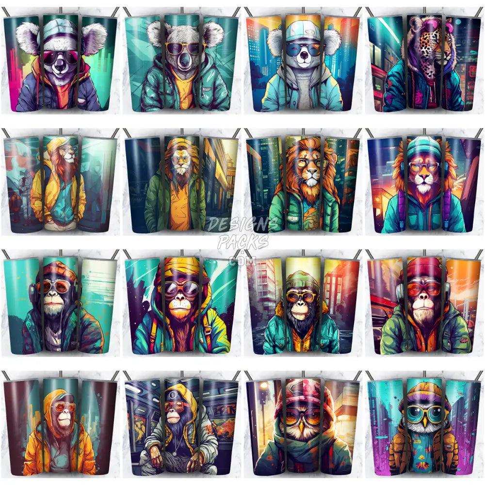 125 Hipster Animals Tumbler Wrap Bundle Jpg