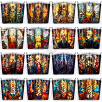 Load image into Gallery viewer, 125 Mixed Stained Glass Anime Tumbler Wrap Bundle Jpg
