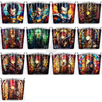 Load image into Gallery viewer, 125 Mixed Stained Glass Anime Tumbler Wrap Bundle Jpg
