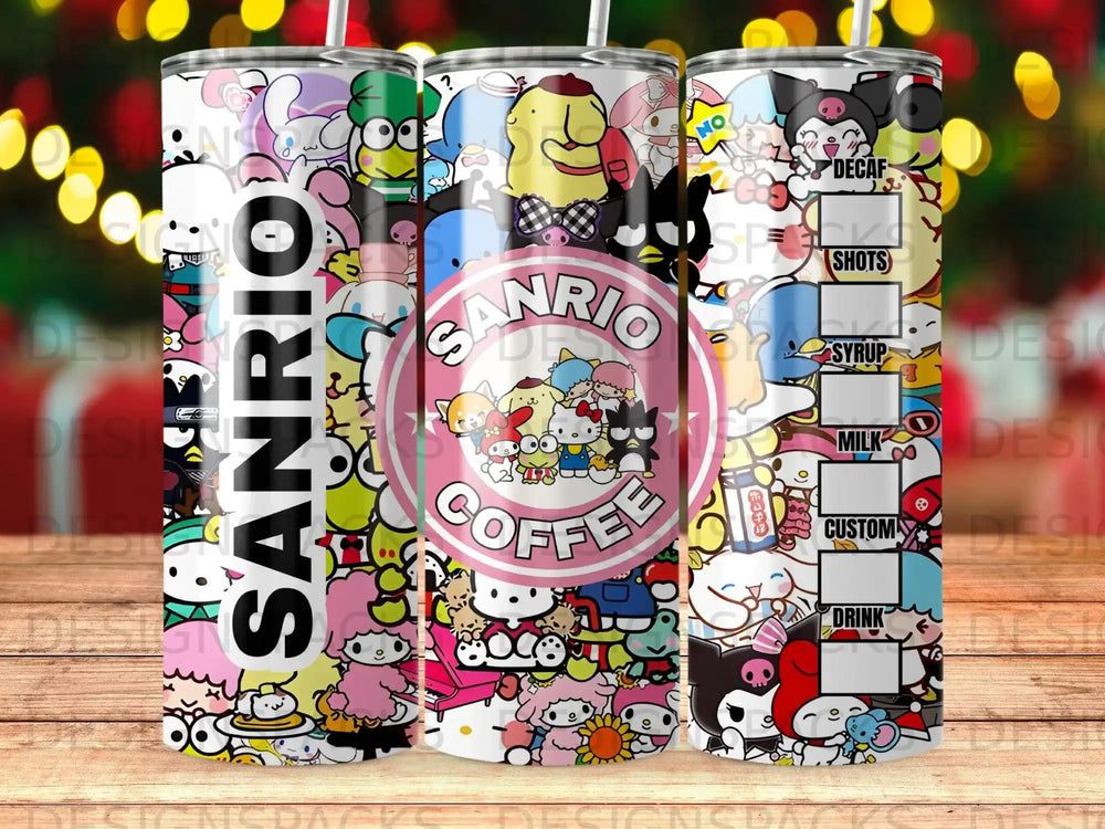 Sanrio Coffee Decaf Shots Syrup Milk Custom Drink Tumbler