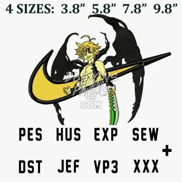 Meliodas Swoosh Sport Anime Embroidery Design
