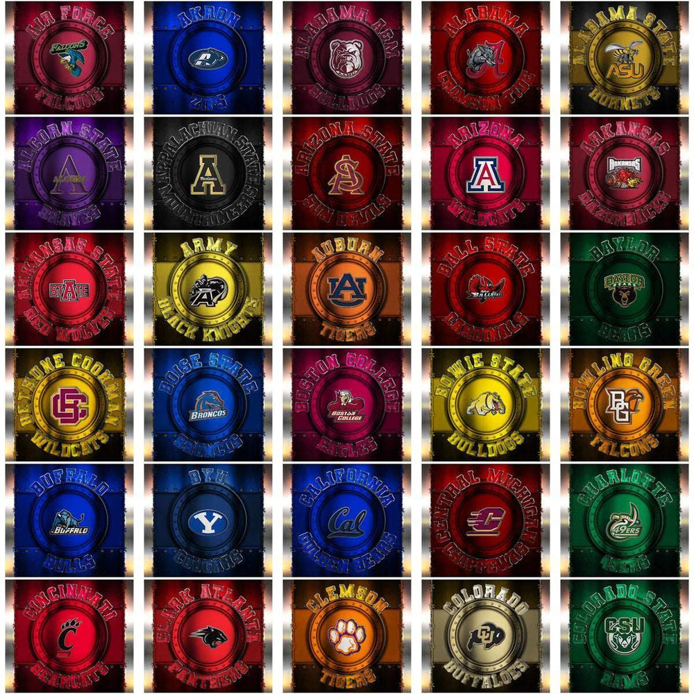 126 NCAA College Sports Metal Wrap Tumbler Wrap Bundle JPG