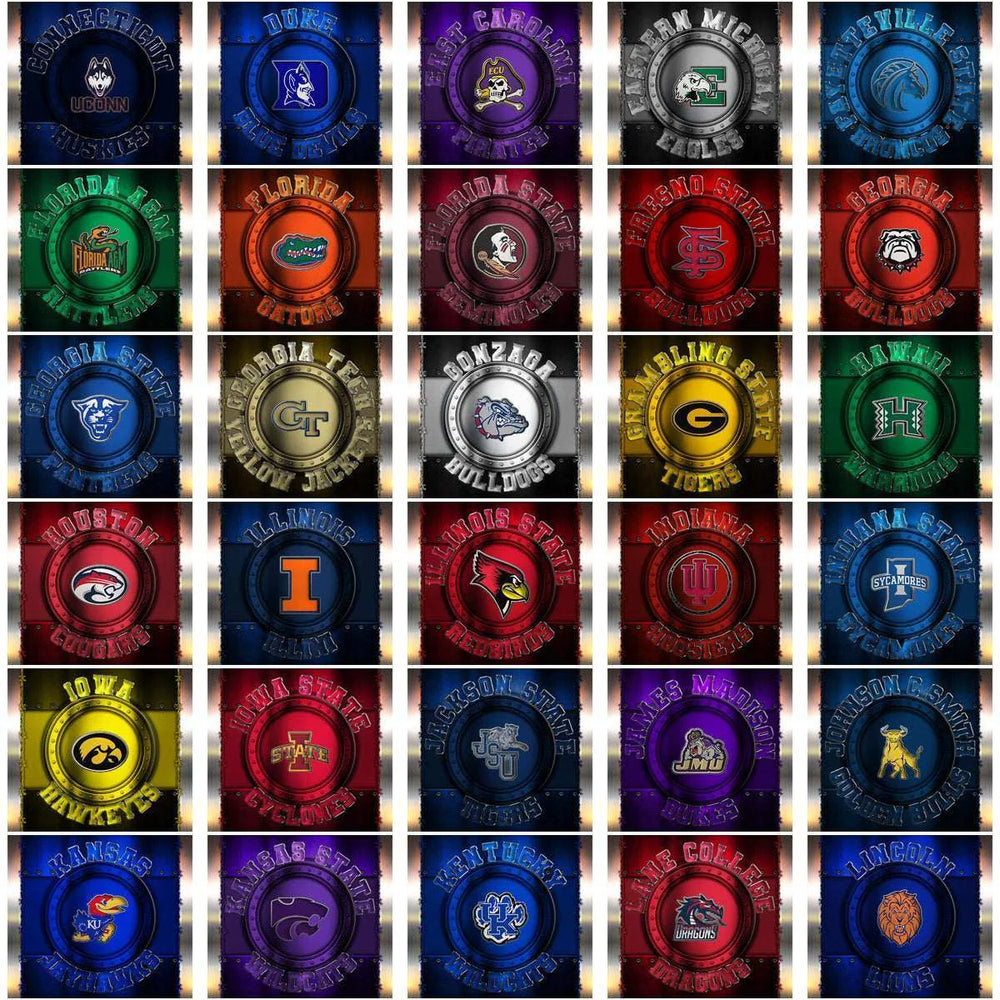 126 NCAA College Sports Metal Wrap Tumbler Wrap Bundle JPG