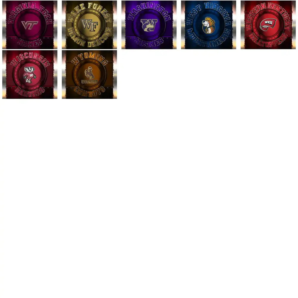 126 NCAA College Sports Metal Wrap Tumbler Wrap Bundle JPG