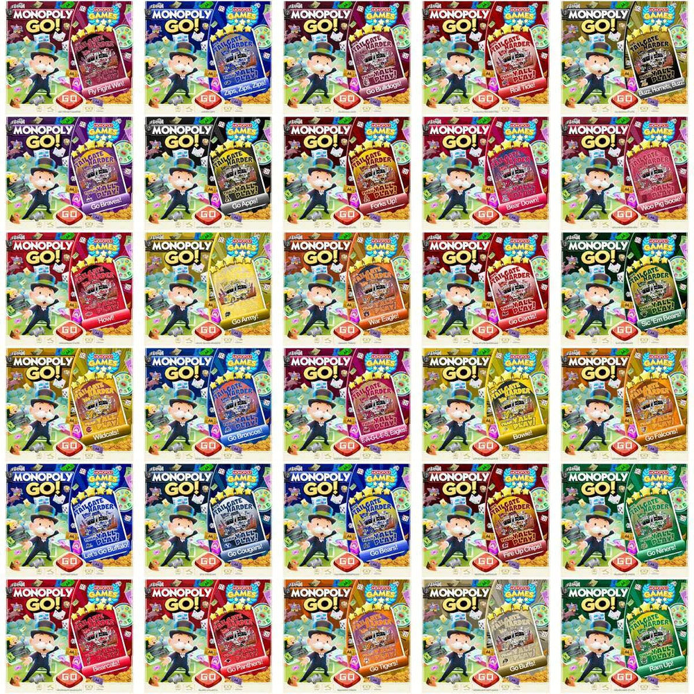126 NCAA College Sports Monopoly Go! Tumbler Wrap Bundle JPG