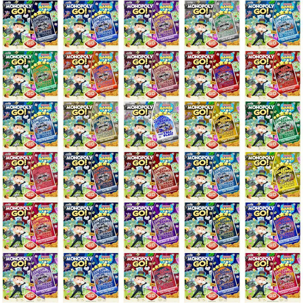 126 NCAA College Sports Monopoly Go! Tumbler Wrap Bundle JPG