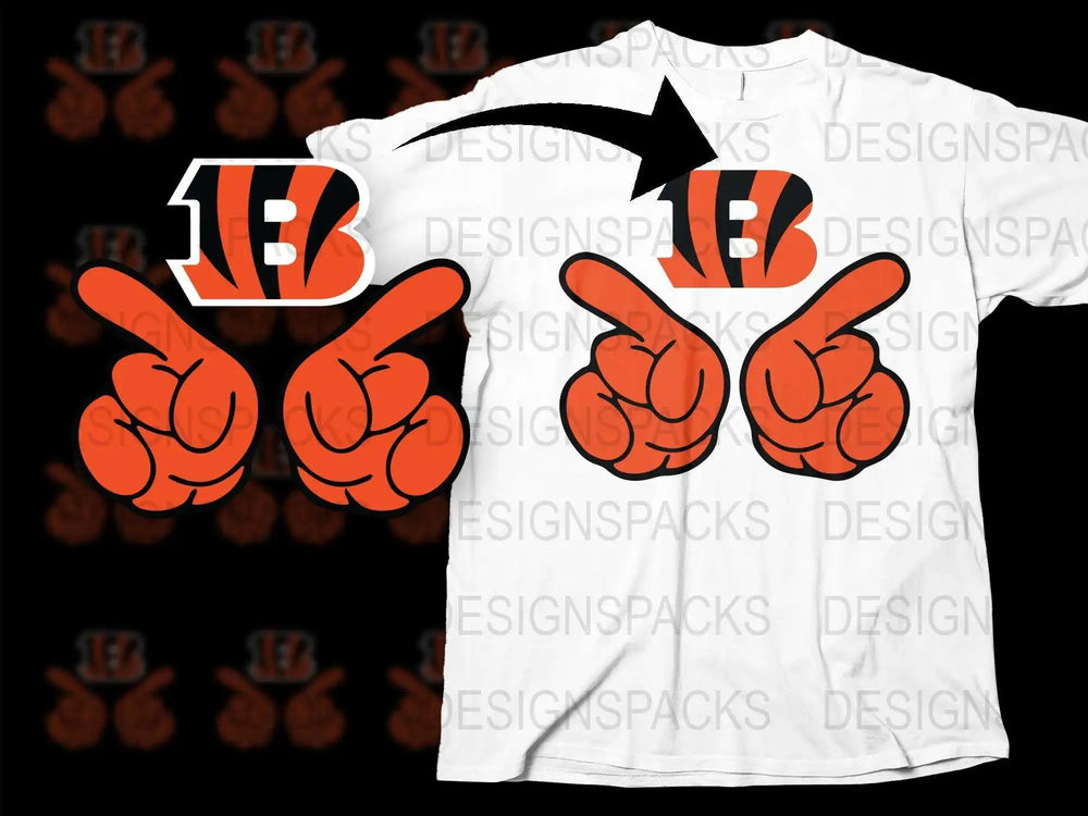Cincinnati Football Team T-Shirt, Orange Black Logo, Sports Fan Apparel, Casual Wear
