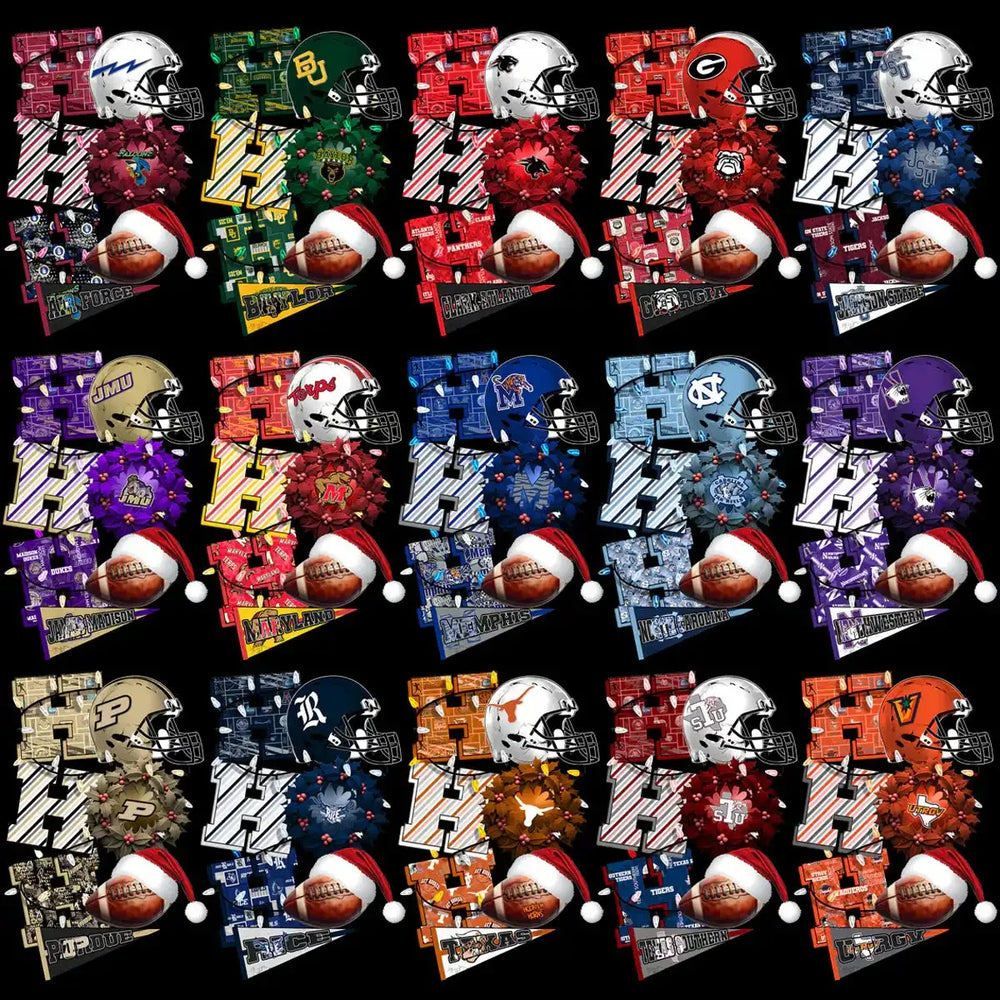127 College NCAA Christmas HO HO HO Designs Bundle PNG