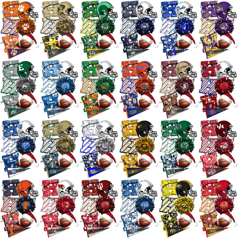 127 College NCAA Christmas HO HO HO Designs Bundle PNG