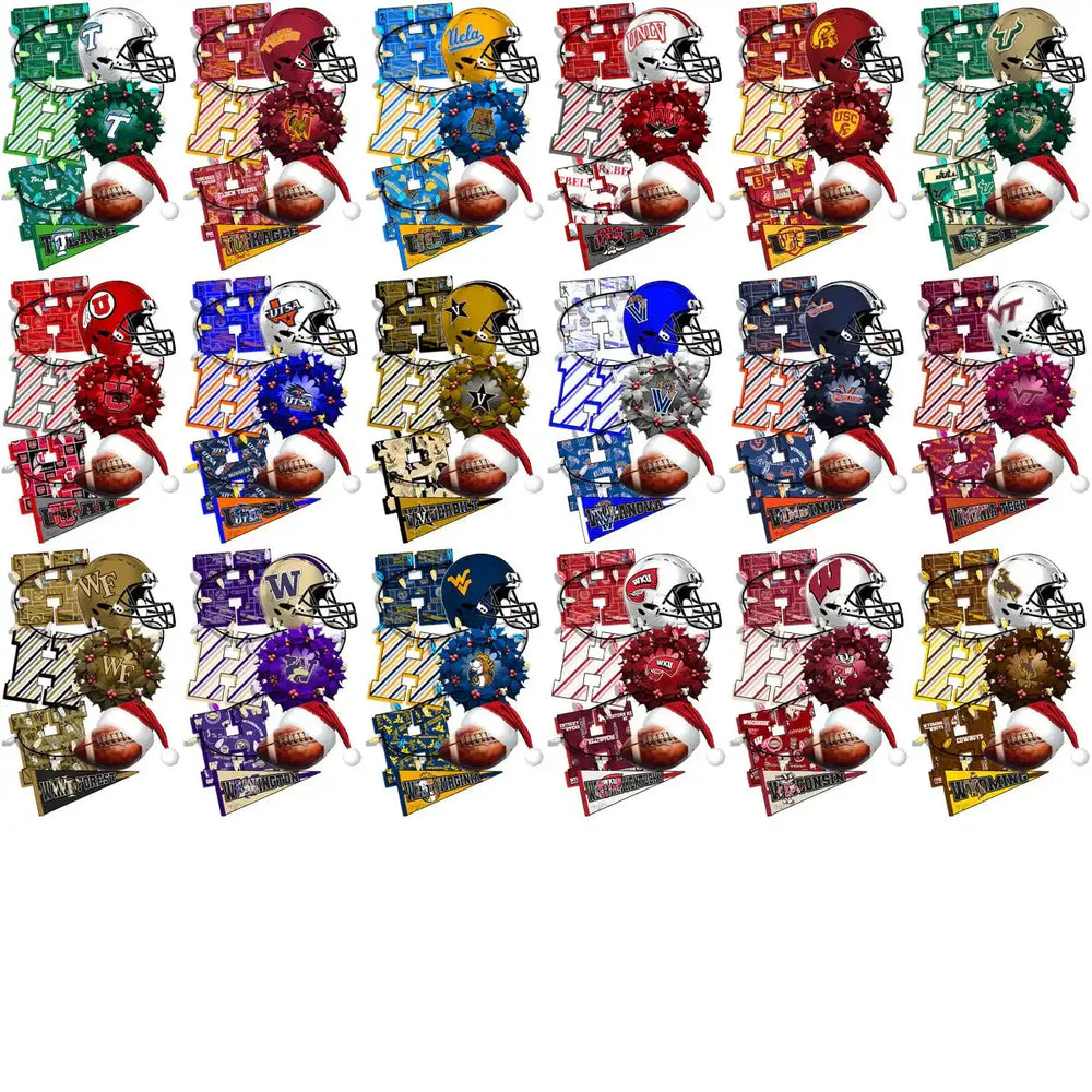 127 College NCAA Christmas HO HO HO Designs Bundle PNG