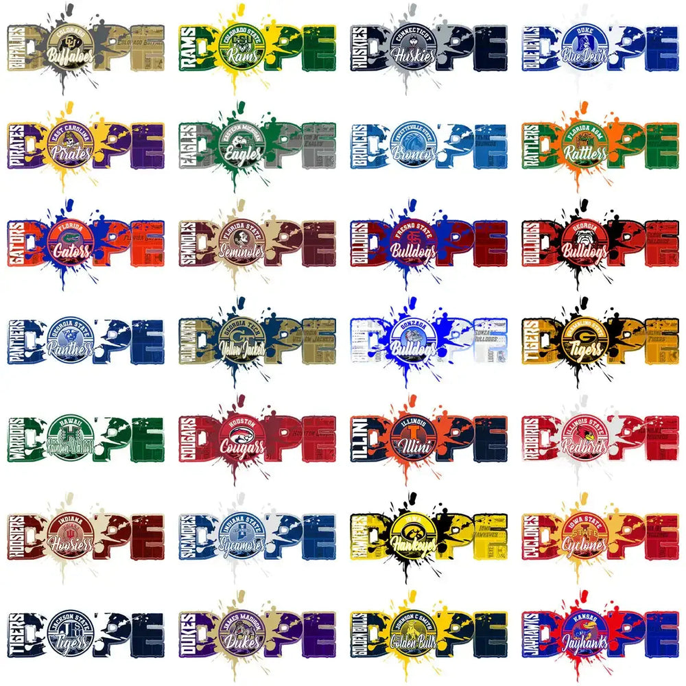 127 College NCAA Football DOPE Teams Logo Designs Bundle PNG