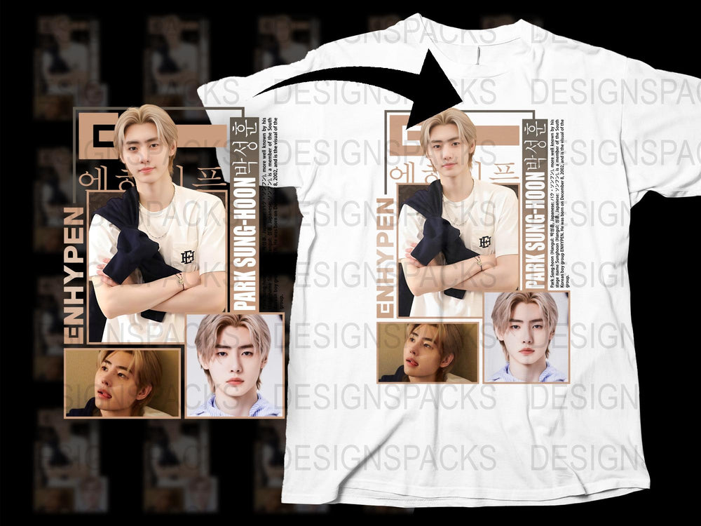 ENHYPEN Band Member Graphic T-Shirt, K-Pop Idol Printed Tee, Fans Merchandise, Casual Streetwear Style