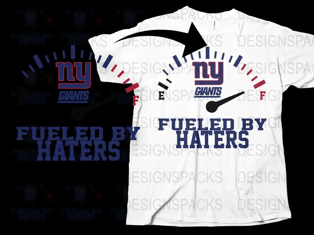 NY Giants Fueled by Haters T-Shirt, Sports Fan Graphic Tee, Football Season Apparel, Gift for Fans