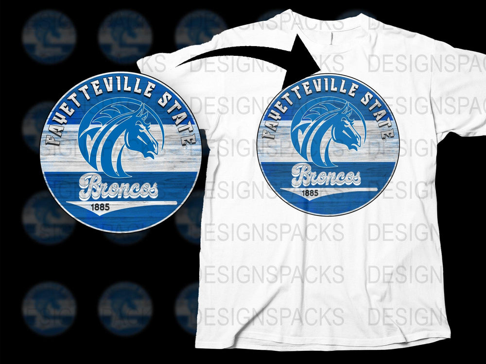 Fayetteville State Broncos T-Shirt, Vintage Blue White Logo Tee, 1885 Retro Athletic Apparel