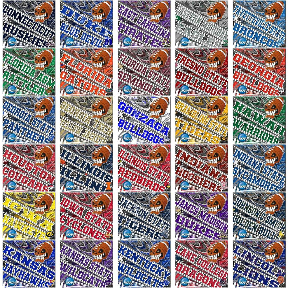 128 NCAA College Sports Angry Sports Wraps Tumbler Wrap Bundle JPG