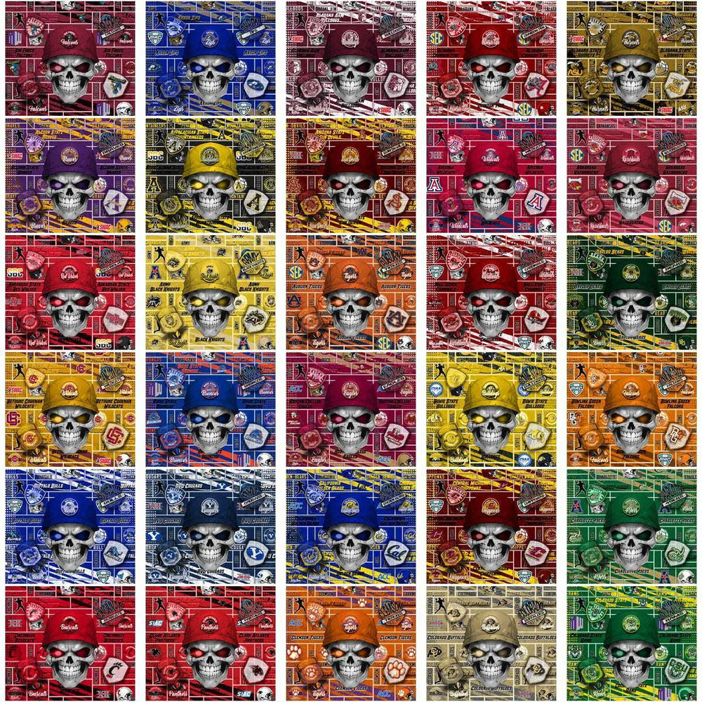 128 NCAA College Sports Skull Wrap Tumbler Wrap Bundle JPG