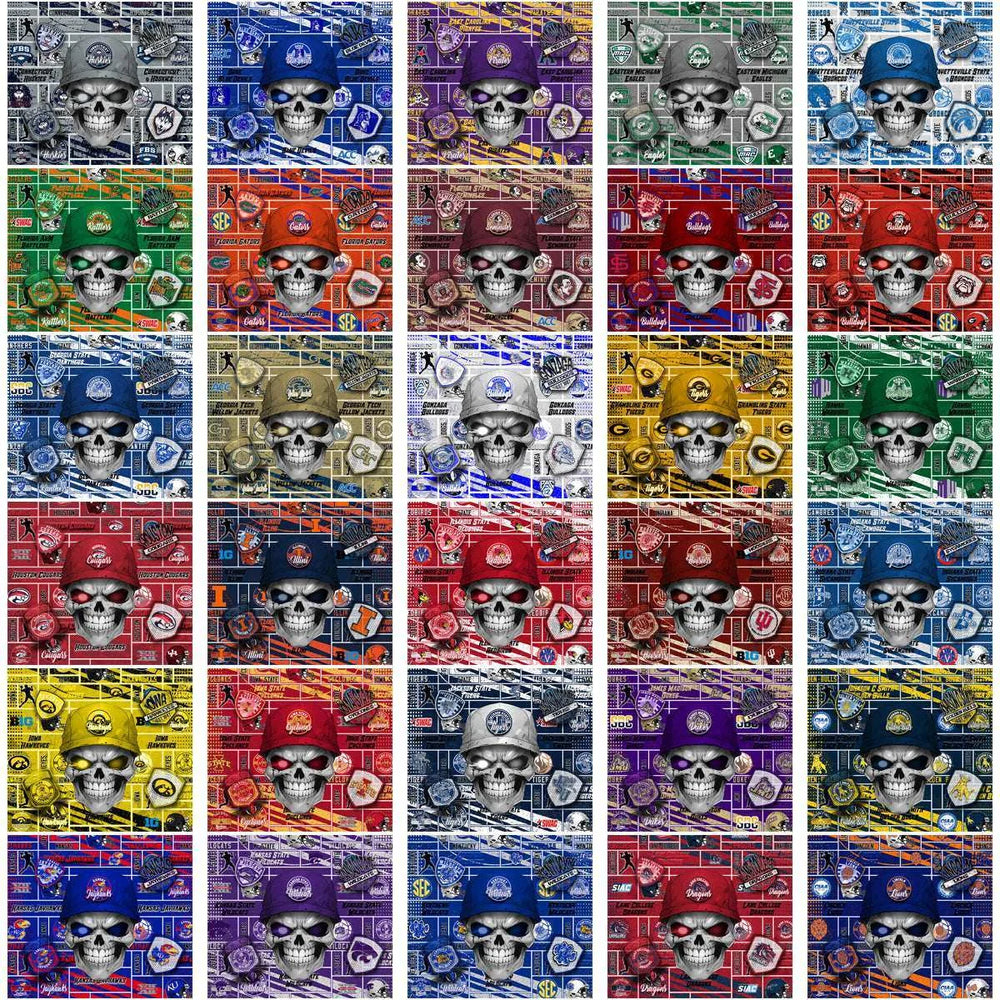 128 NCAA College Sports Skull Wrap Tumbler Wrap Bundle JPG