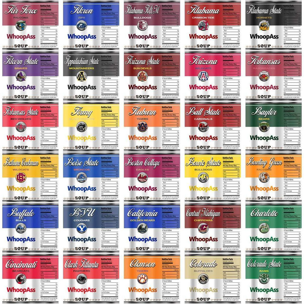 128 NCAA College Sports Soup Can Tumbler Wrap Bundle JPG