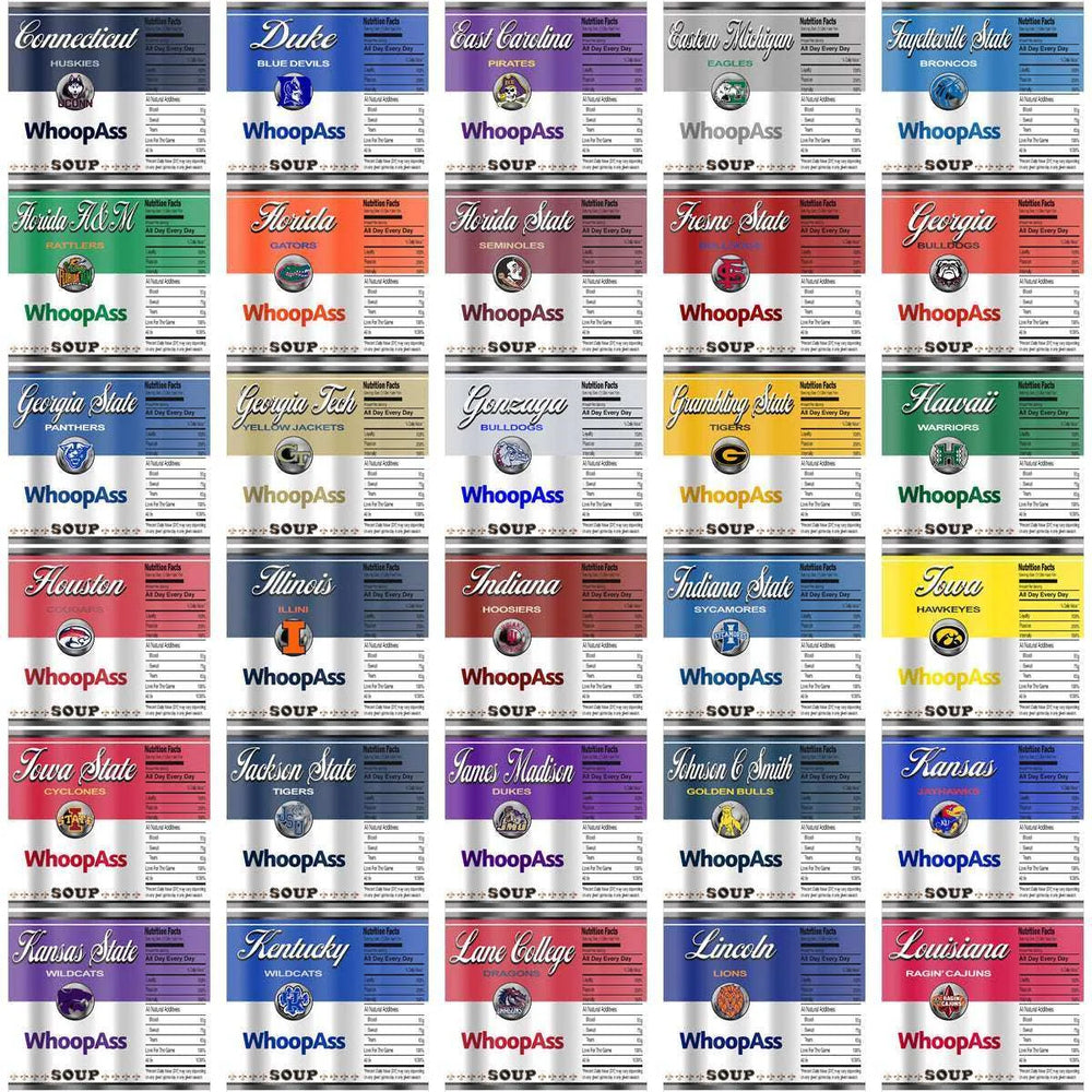 128 NCAA College Sports Soup Can Tumbler Wrap Bundle JPG