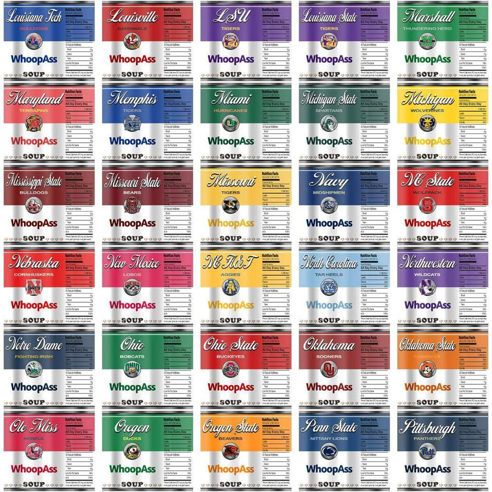 128 NCAA College Sports Soup Can Tumbler Wrap Bundle JPG