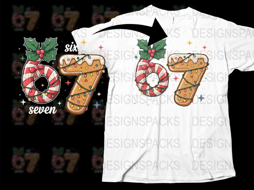 Festive Holiday T-Shirt with Christmas Wreath and Gingerbread Design, Unisex Winter Apparel