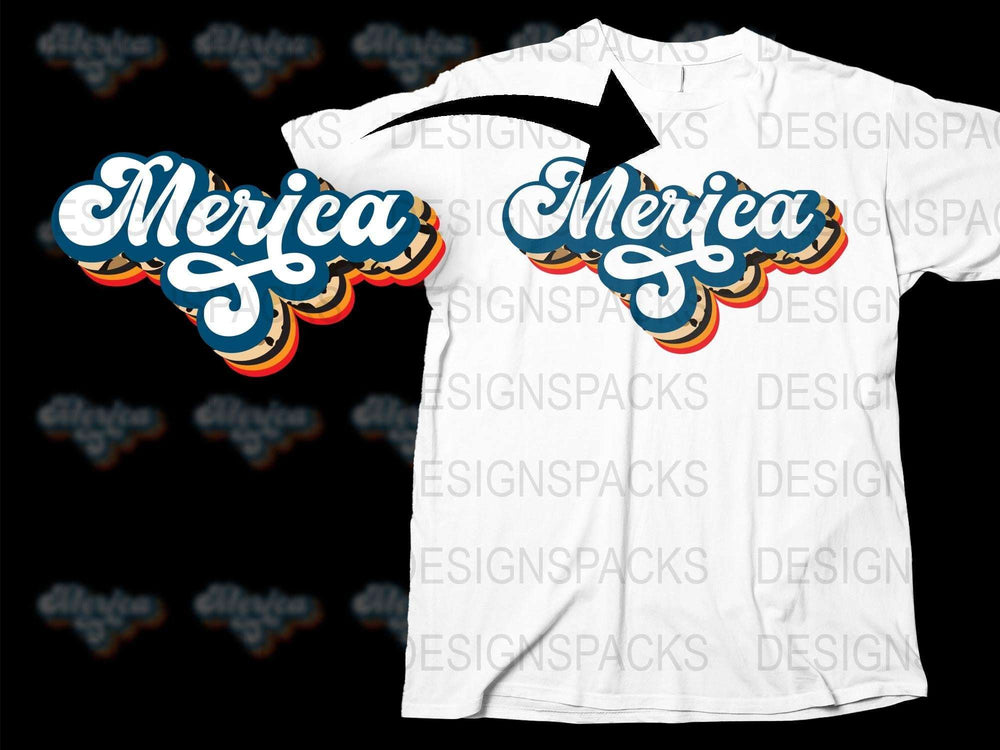 Patriotic 'Merica T-Shirt, American Pride, USA Flag Colors, 4th of July Celebration Tee, Unisex Fashion
