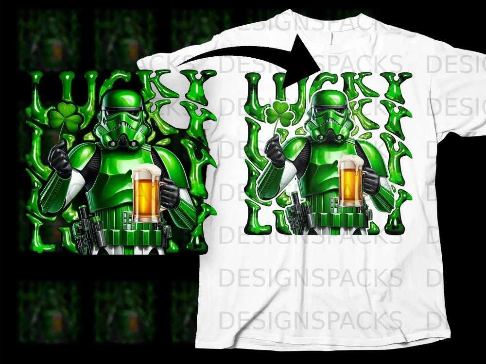 Green Lucky Stormtrooper Clover Beer St Patricks Day product type