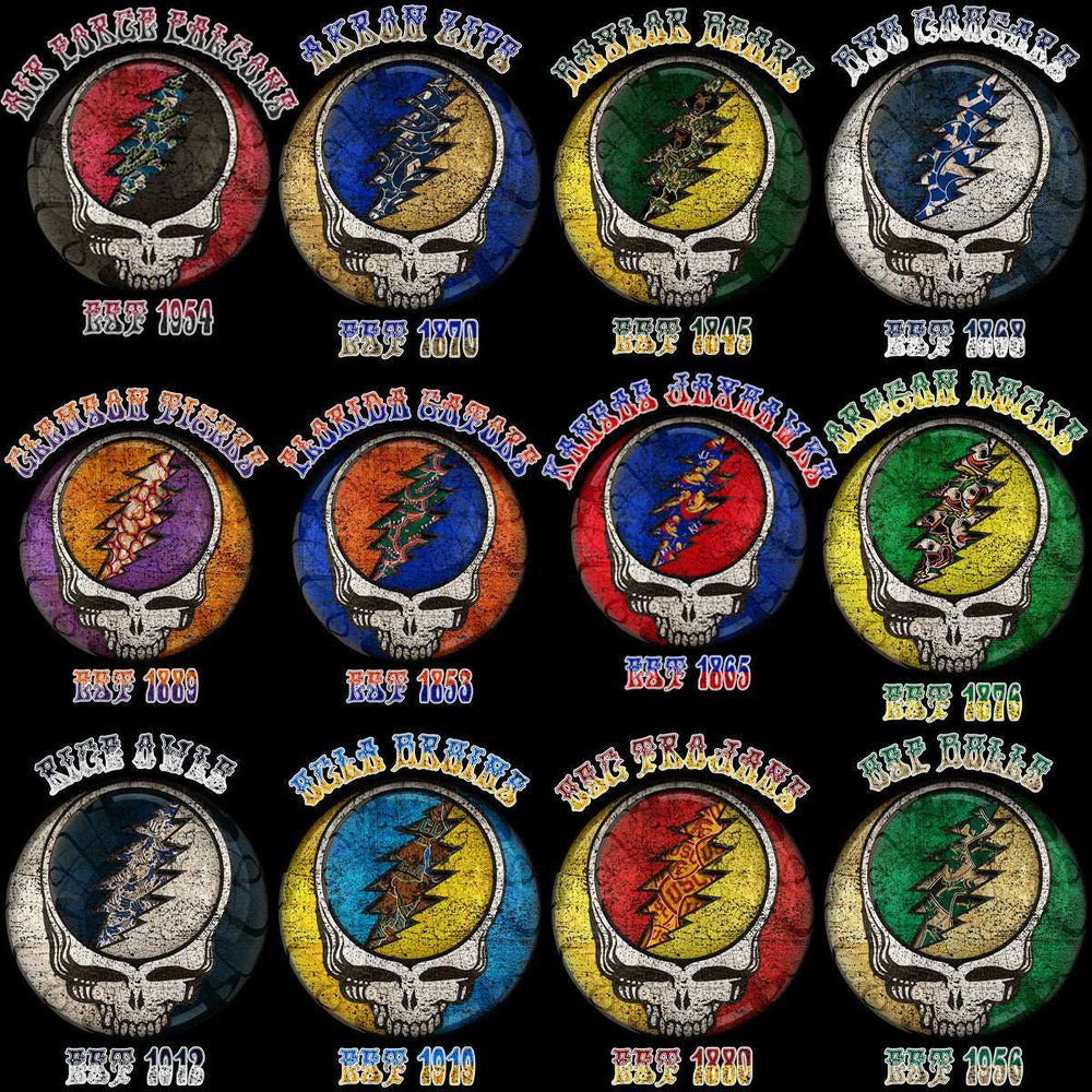 129 College Football Teams Grateful Dead Skull Designs Bundle PNG