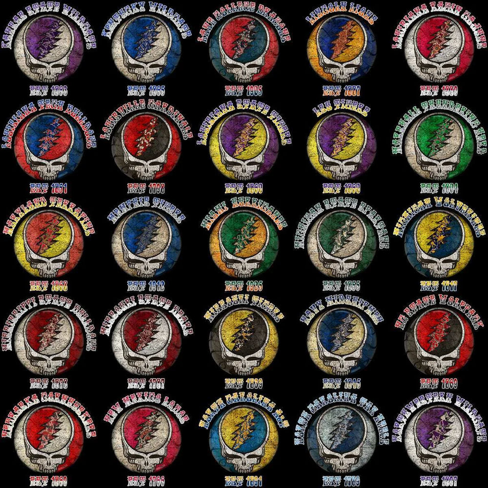 129 College Football Teams Grateful Dead Skull Designs Bundle PNG