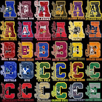 Load image into Gallery viewer, 129 College Sports NCAA Teams Letter Initials Designs Bundle PNG
