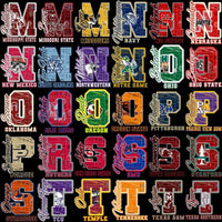 Load image into Gallery viewer, 129 College Sports NCAA Teams Letter Initials Designs Bundle PNG
