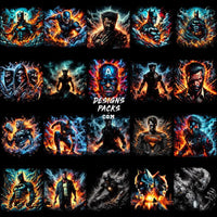 Load image into Gallery viewer, 129 Comics Super Heroes Colorful Halftone Designs Bundle Png
