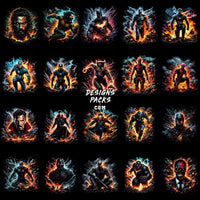 Load image into Gallery viewer, 129 Comics Super Heroes Colorful Halftone Designs Bundle Png
