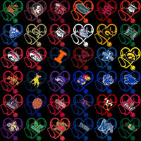 Load image into Gallery viewer, 129 Love Heart Beat College Sports NCAA Teams Designs Bundle PNG
