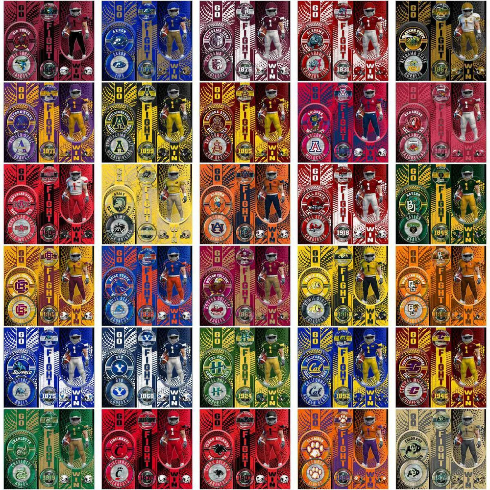 129 NCAA College Sports Go Fight Win Player Figurine Tumbler Wrap Bundle JPG
