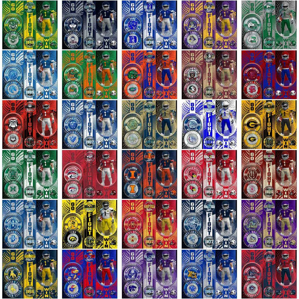 129 NCAA College Sports Go Fight Win Player Figurine Tumbler Wrap Bundle JPG