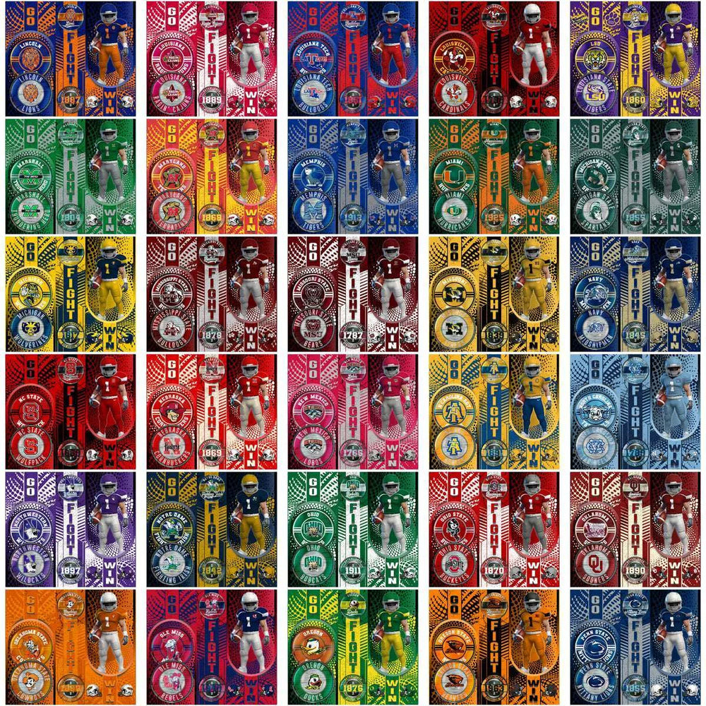 129 NCAA College Sports Go Fight Win Player Figurine Tumbler Wrap Bundle JPG