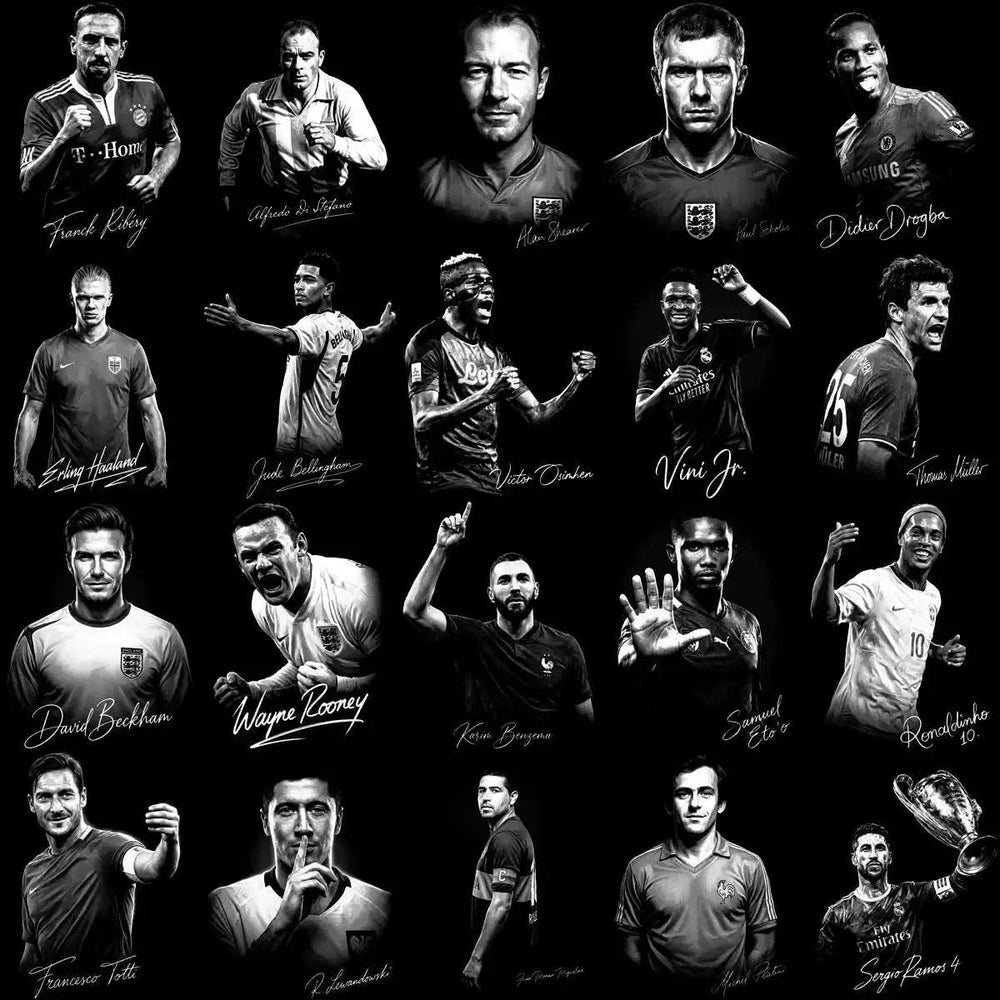129 Soccer Legends Football Halftone Signature Designs Bundle PNG