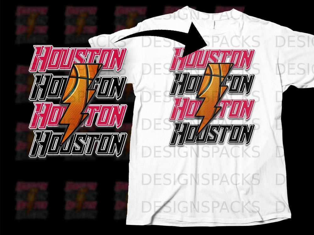 Houston Basketball Themed Graphic T-shirt