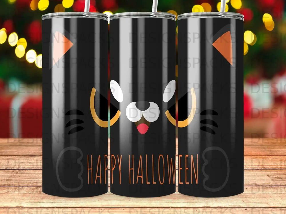 Black Cat Happy Halloween Spooky Tumbler product type